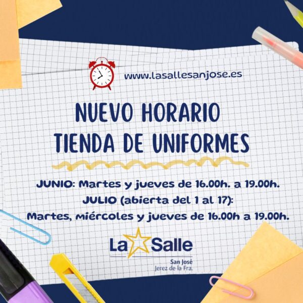Nuevo horario tienda de uniformes