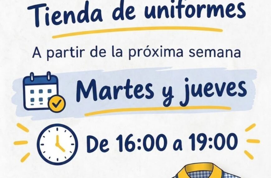 Nuevo horario Tienda de uniformes
